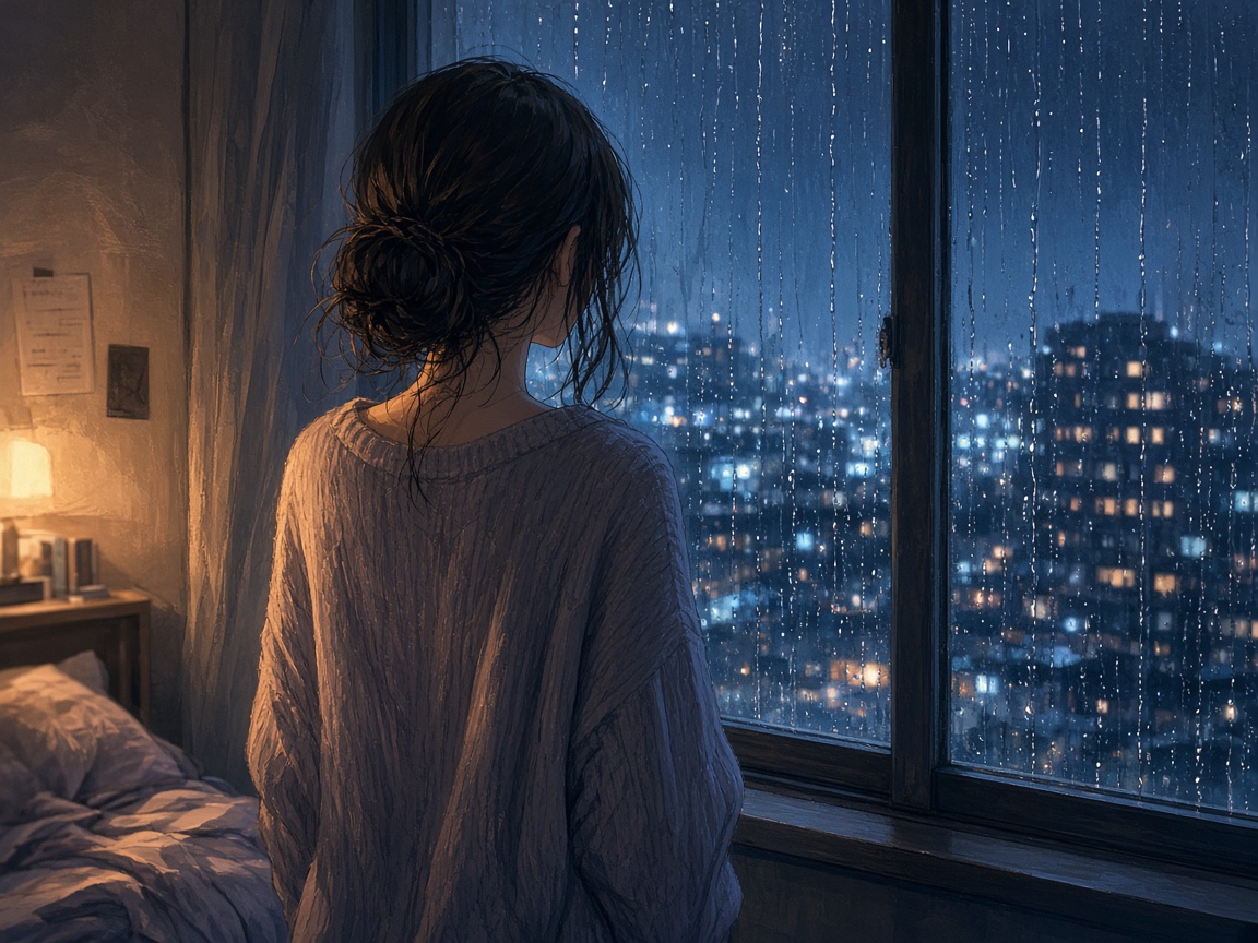 CUT 04 窓辺の雨